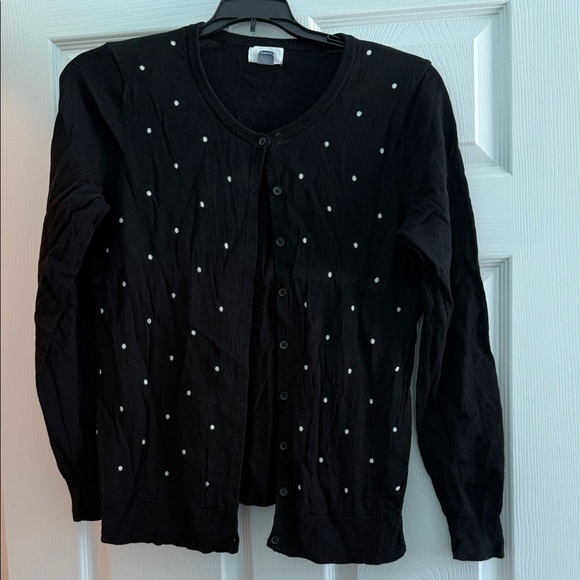 Old Navy Black Cardigan with White Dots - Picture 1 of 2